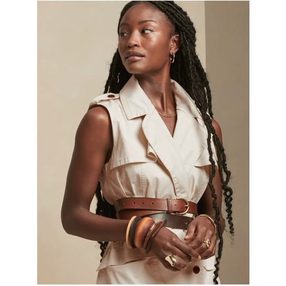 BANANA REPUBLIC NWT Trench Dress in Transition Cream White // L - Picture 11 of 11